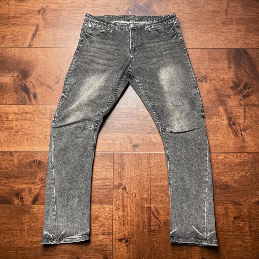 Rue21 Jeans Skinny Arc Supreme Flex Faded Black Distressed Denim Mens 38x32